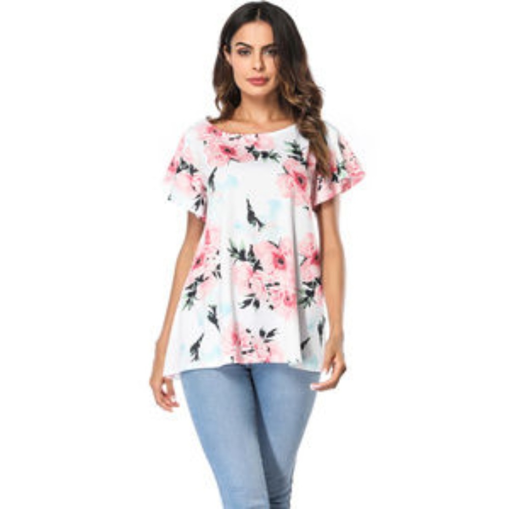 White Floral Top by Blanca Line